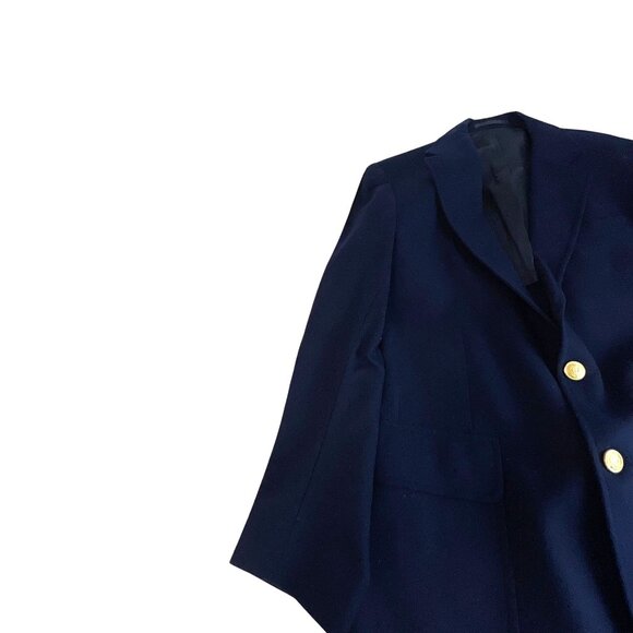 Stanley Blacker Blazer For Filenes Wool Blazer Size 42R Navy Mens Gold Buttons B - Picture 5 of 7